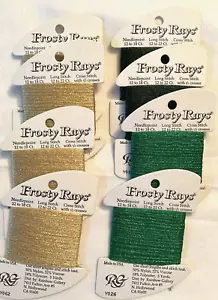 Rainbow Gallery Thread Frosty Rays Lot of 8 Four Colors Greens and Golds 5 Yds - Picture 1 of 5