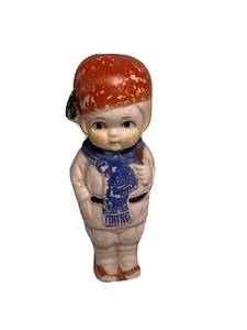 Antique Japan Bisque Porcelain Doll Hunter Boy with Rifle 1920-30 - Picture 1 of 7