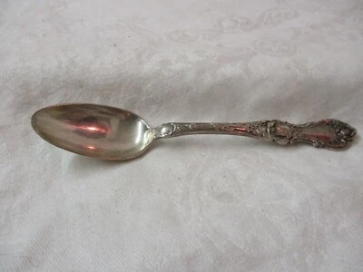 Antique 1902 Wallace 1835 Silver plate Teaspoon Floral series Rose monogram Foto 1 de 4