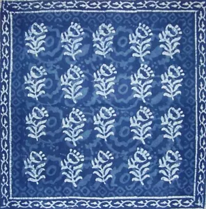 Dabu Block Print Cotton Table Napkin 18" x 18" Indigo Blue - Picture 1 of 1