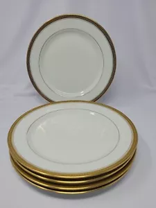 Set of 5 Jean Pouyat Limoges Gold Encrusted 7 5/8 Inch Plates C. 1890-1932 - Picture 1 of 9