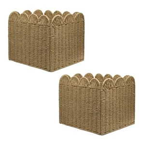2er Pack Würfeleinlage - gewelltes Papierseil - natur - passend für IKEA KALLAX (04504x2) - Bild 1 von 5