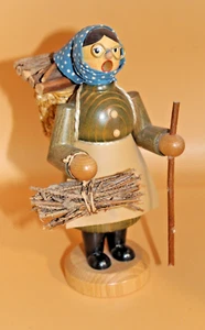 Armin Braun Erzgebirge Räuchermann Räucherfrau Reisigsammlerin 19cm - Bild 1 von 5