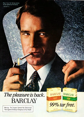 Anuncio de cigarrillo Barclay #2 raro 1981 vintage agotado  Foto 1 de 3