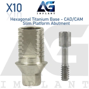 10 Base hexagonal de titanio CAD/CAM pilar delgado dental hexagonal - Imagen 1 de 3