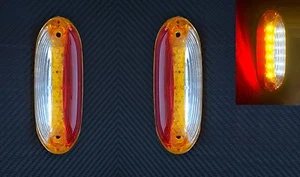 LED SIDE MARKER 24V RED/WHITE/AMBER 2x LIGHTS VERTICAL FIT TRUCK TRAILER CHASSIS - Afbeelding 1 van 7