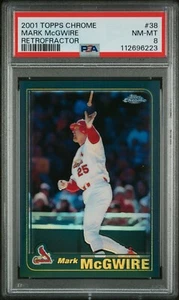 2001 Topps Chrome #38 Mark McGwire Retrofractor PSA 8 - POP 4 (only 6 higher) - Picture 1 of 2