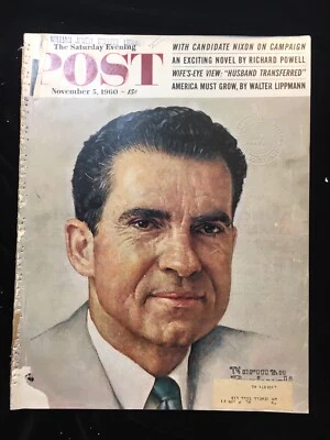 Saturday Evening Post Nov. 5 1960 Norman Rockwell Richard Nixon, Vintage Ads. - Image 1 of 4