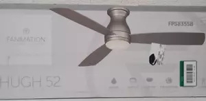 Fanimation Hugh 52 in. Integrated LED Indoor/Outdoor Brushed Nickel Ceiling Fan - Picture 1 of 5