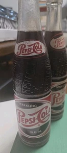 Volle 10 Oz. 1950’s Pepsi Cola Sodaflasche X 2, Single Dot Durham Burlington N.C. - Bild 1 von 9