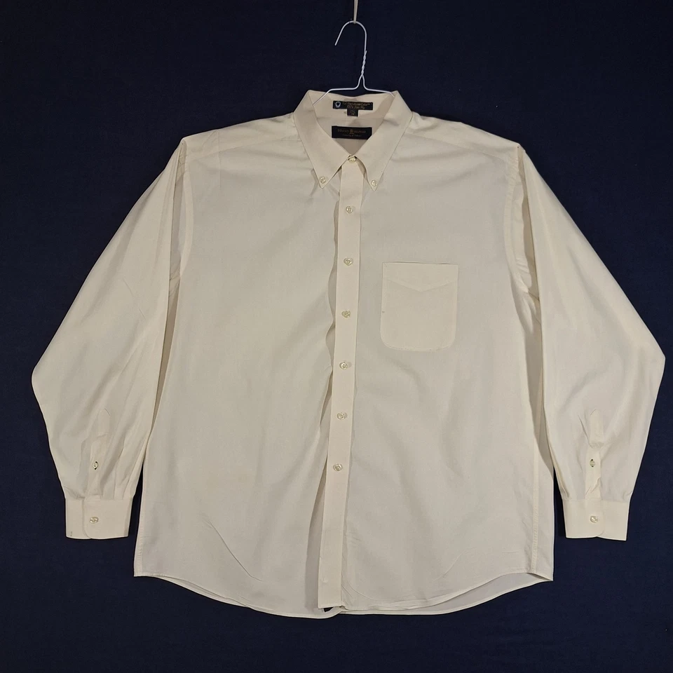 Tommy Hilfiger винтажный платье рубашка мужская 17,5/36 на пуговицах длинным рукавом бежевый карман - Изображение 1 из 4
