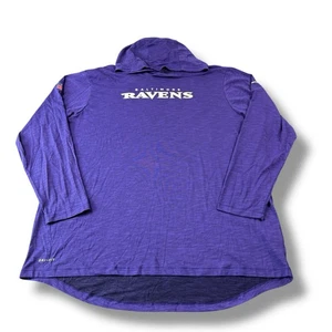 Nike NFL On-Field Baltimore Ravens Sideline L/S Dri-Fit Hoodie Shirt Mens 2XL - Picture 1 of 9