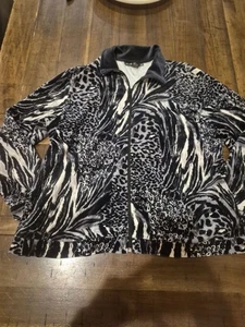 Zebra Leopardenmuster Jacke mit Reißverschluss Gr. L - Bild 1 von 4