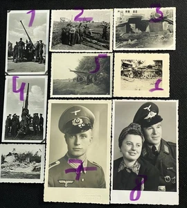 9x German WW2 Flak Panzer Canonen Portrait of a Soldier Polen Fotoalbum Poland - Bild 1 von 11
