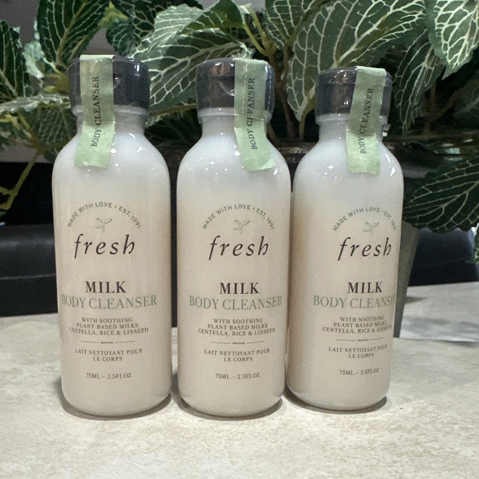 Limpiador corporal MILK fresco, lote de 3, 2,5 fl oz tamaño de viaje nuevo sellado envío rápido Foto 1 de 4