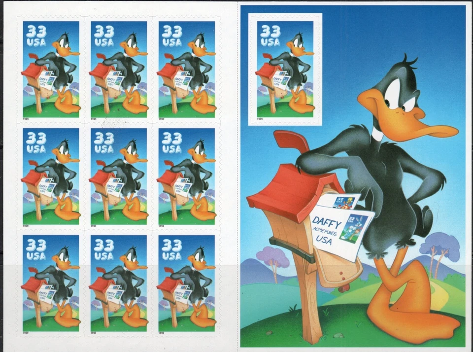 US Scott #3306, "Daffy Duck" pane of 10, MNH - Image 1 of 1