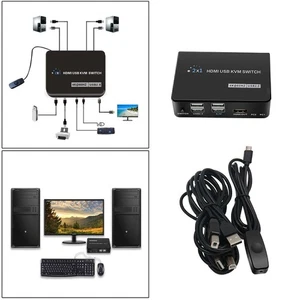 KVM-Switch für 2 PC-Sharing mit Tastatur Maus Drucker Plug & Play  NEU - Bild 1 von 12