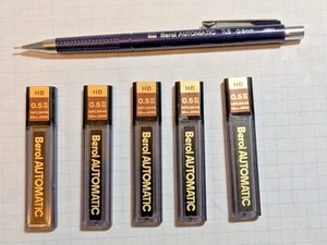 Lápiz mecánico automático vintage Berol TL5 0,5 mm negro con 5 paquetes de plomo - Imagen 1 de 7