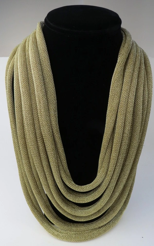 Adami & Martucci Gold Mesh 6- Strands Necklace Stand Sterling Silver - Image 1 of 4