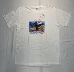 Patriotisches USA Adler amerikanische Flagge Shirt Herren Large weiß Land der Freien T-Shirt - Bild 1 von 6