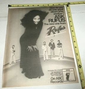 RUFUS CHAKA KHAN Álbum Original de Colección Anuncio 1977 Pregunta a Rufus Soul Funk R&B - Imagen 1 de 1