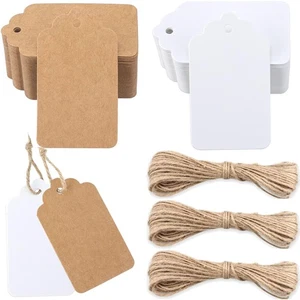 200 Stück Kraftpapier Anhänger Etiketten Tags Geschenk Hochzeit Valentinstag - Bild 1 von 10