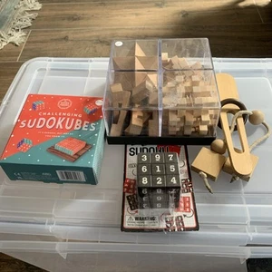 Job lot of seven wooden and sudoku brain teaser puzzles - Picture 1 of 9