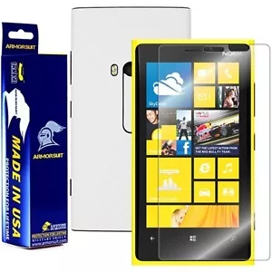 ArmorSuit Nokia Lumia 920 Screen Protector + White Carbon Fiber Skin Made in USA - Picture 1 of 11