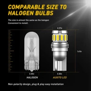 2PCS FOR BMW AUXITO LED 501 T10 W5W CAR SIDELIGHT CANBUS ERROR FREE XENON WHITE - Picture 1 of 8