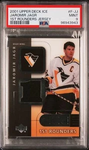 Camiseta deportiva 2001 Upper Deck Ice 1ST Rounders Jaromir Jagr #F-JJ inserción PSA 9 - Imagen 1 de 2