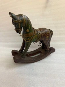 Old Wooden Horse statue, Vintage Rocking Horse Figurines, Animal statue - 10 " - Picture 1 of 10