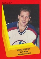 1990-91 ProCards AHL/IHL #244 BRENT HUGHES - Moncton Hawks