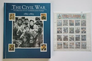 La Guerra Civil Una colección de estampillas conmemorativas de Estados Unidos 1861-1865 libro y estampillas - Imagen 1 de 12