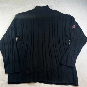 SouthPole Mens 4XL Black Turtle Mock Neck Pullover Sweater Ribbed Deadstock - Picture 1 of 11