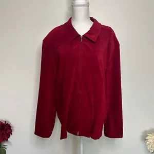 Briggs New York Size 22 Red Velour Jacket - Picture 1 of 5