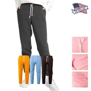 Mens Sweatpants Fleece Pajama Jogger Solid Plush Pocket Fuzzy Winter Pants - Picture 1 of 47