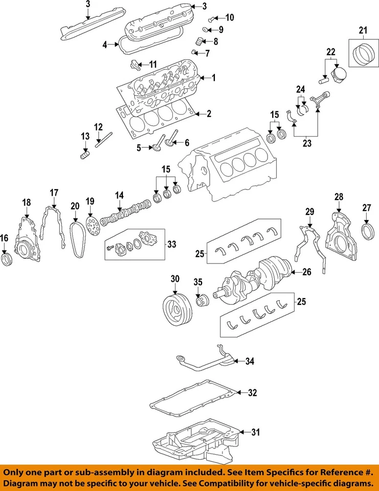 GM OEM 99-09 Avalanche 1500 Motor Piezas-Cubierta Válvula 12570427 Foto 1 de 1