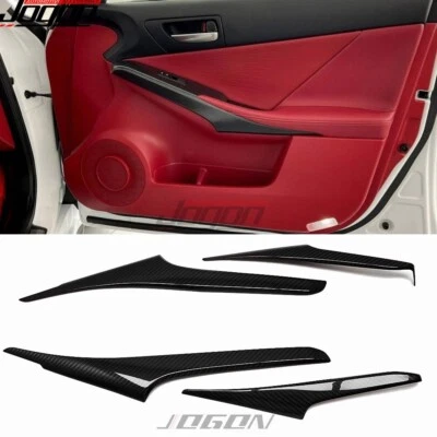 4X molduras de paneles de reposabrazos de puerta de carbono para Lexus IS300 350 500 F Sport Sedán 2021-24 Foto 1 de 4