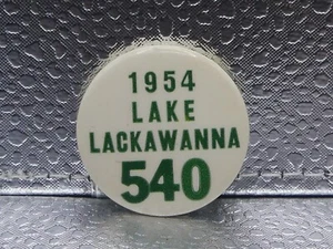 Vintage Lake Lackawanna New Jersey 1954 540 White Green VTG Rare Pinback Button - Picture 1 of 9