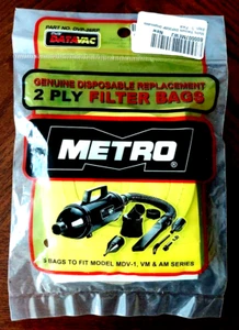 METRO VACUUM Part No P101-26 DVP-26RP 2 Ply Genuine Disposable 5 Bags In Package - Picture 1 of 1