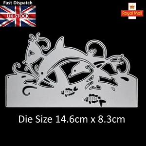 Delphin Kanten Metall Stanzschablone, Kartenherstellung, Scrapbooking * UK-VERKÄUFER * H2 - Bild 1 von 3