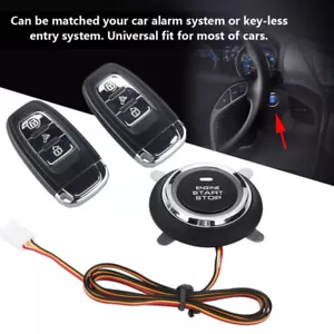 DC 12V PKE Car Alarm System Keyless entry Push button Engine Start Remote Key - Picture 1 of 9