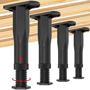 4PCS Adjustable Bed Frame Support Legs (5.1"-8.3"), Frame Center Slats Heavy Sup - Picture 1 of 6