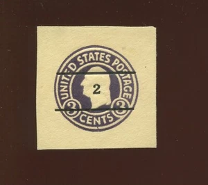 U476 Washington Type 5 Surcharge Unused Cut Square with PSE Cert (Bz 289) - Picture 1 of 3