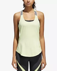 ADIDAS Women's Performer X-Back Tank Top, Semi Frozen Yellow Sz S Small - Picture 1 of 3