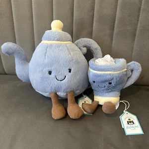 JELLYCAT x HARRODS Seb Teacup & Vicky Teapot HARRODS EXCLUSIVE - BOTH IN HAND - Picture 1 of 3