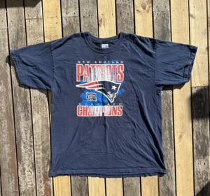 Vintage New England Patriots 2003 Super Bowl XXXVIII AFC Champs Navy T Shirt XL - Picture 1 of 5