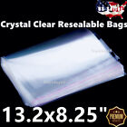 13.2x8.25" Clear Reclosable Tape Bags Plastic T Shirt Dress Self Seal Packing PE