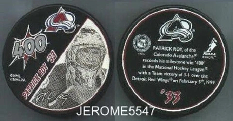 Colorado AVALANCHE PATRICK ROY 400 Wins Puck - #ADL/ #CL Cover