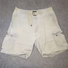 Abercrombie & Fitch Mens L Shorts Cargo Zip Off Belted Khaki